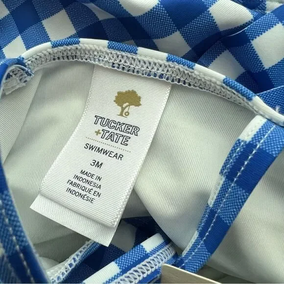 Tucker + Tate blue white gingham ruffle swimsuit baby girl size 3 months - Picture 5 of 5